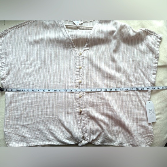 Tie Front Cap Sleeve Linen Top XXXL (22) NWT - Picture 8 of 13